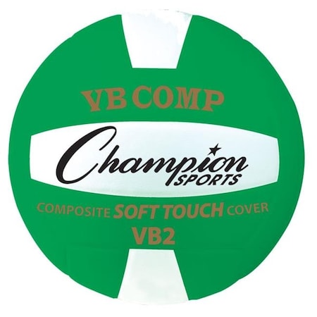 Champion Sports Champion Sports VB2GN 8.25 in. VB Pro Comp Series Volleyball; Green & White VB2GN